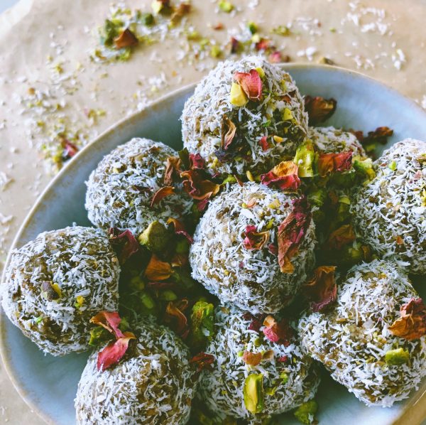 Pistachio Rose Laddu Pistachio Rose Laddu