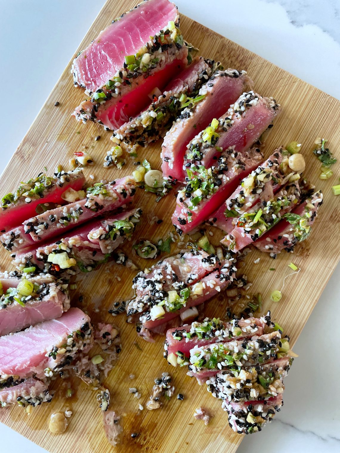 Sliced seared tuna