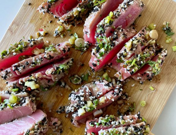 Sliced seared tuna
