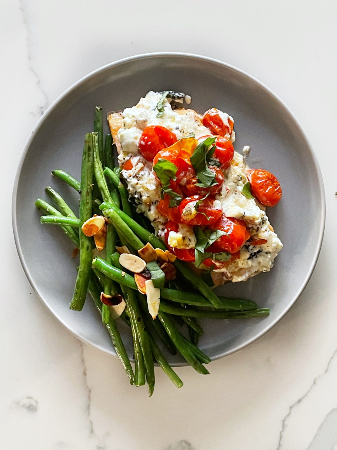 baked feta and cherry tomato salmon