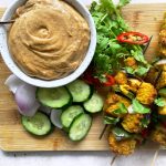 Tempeh Satay with Peanut Dipping Sauce