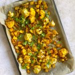 Oven Roasted Aloo Gobi (Potato & Cauliflower)